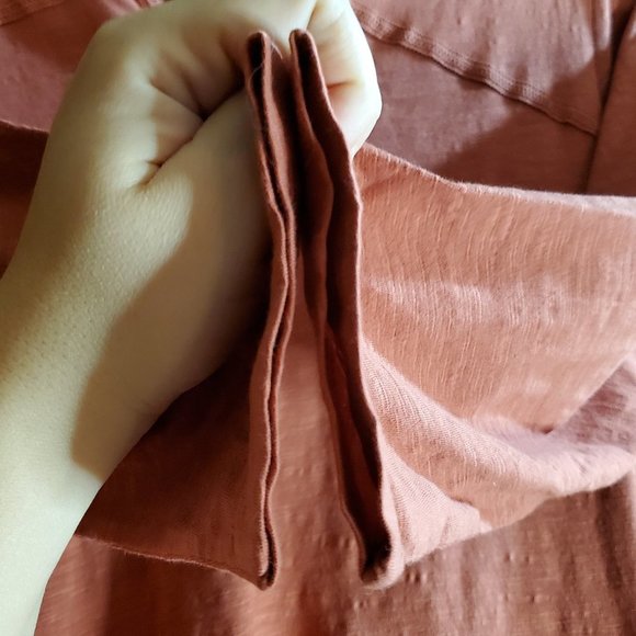 L.L. Bean - Small New Women's Split Neck 3/4 Sleeve Tee NWT in Orange/Clay - Picture 6 of 8